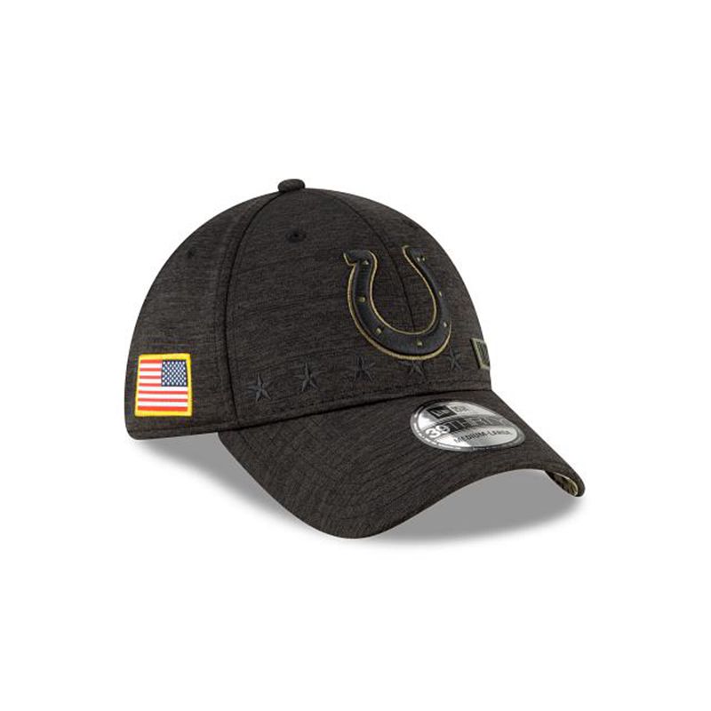 NFL Indianapolis Colts Salute To Service 39Thirty Stretch Fit (JRE6339) - Black New Era Caps